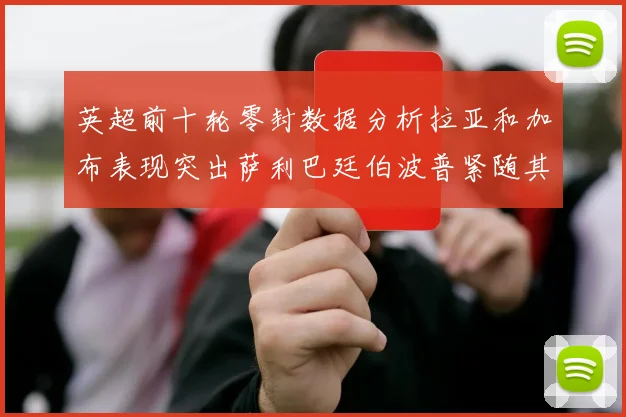 英超前十轮零封数据分析拉亚和加布表现突出萨利巴廷伯波普紧随其后